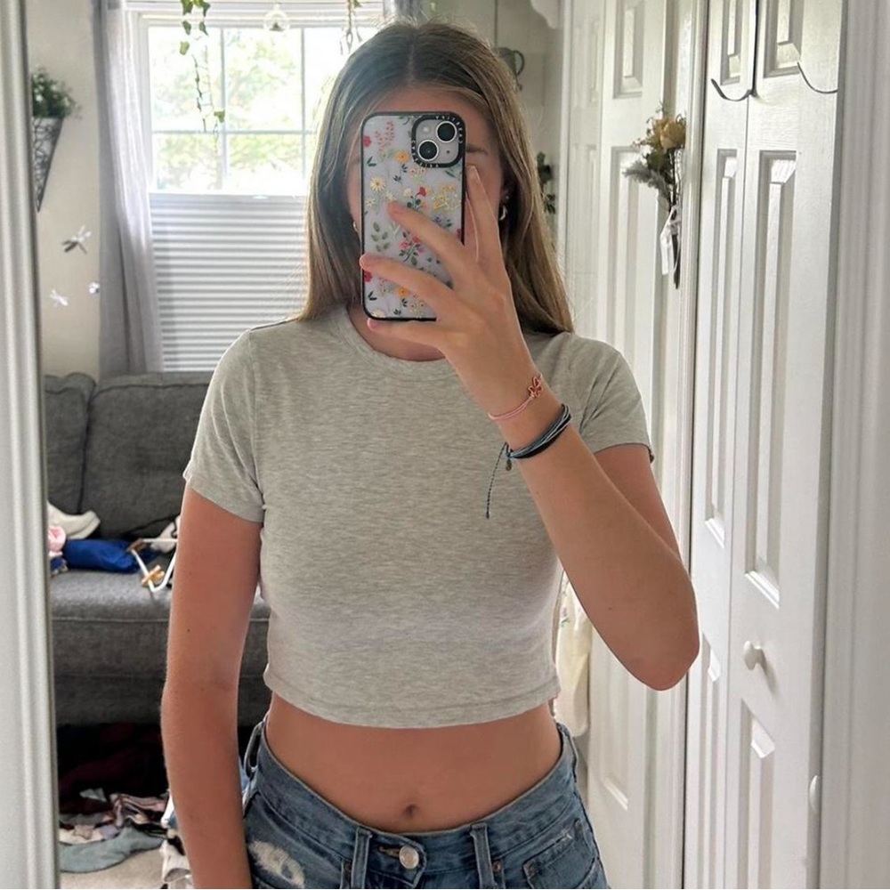 Cotton On Light Gray Women's Crop Top